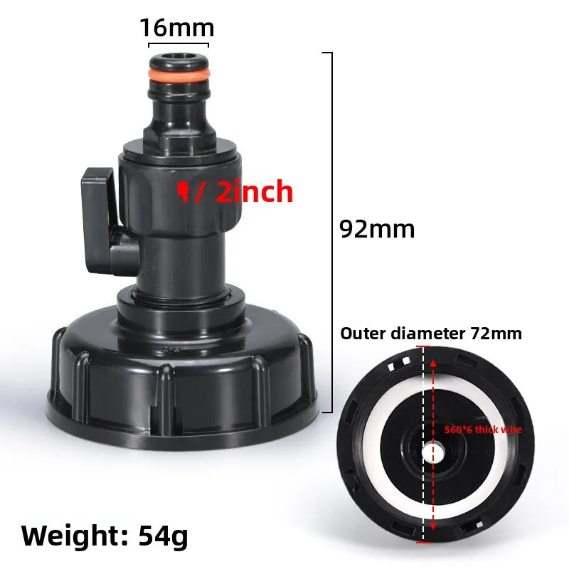 IBC Tank Adapter S60x6 to 1/2" & 3/4" Male Female Spout