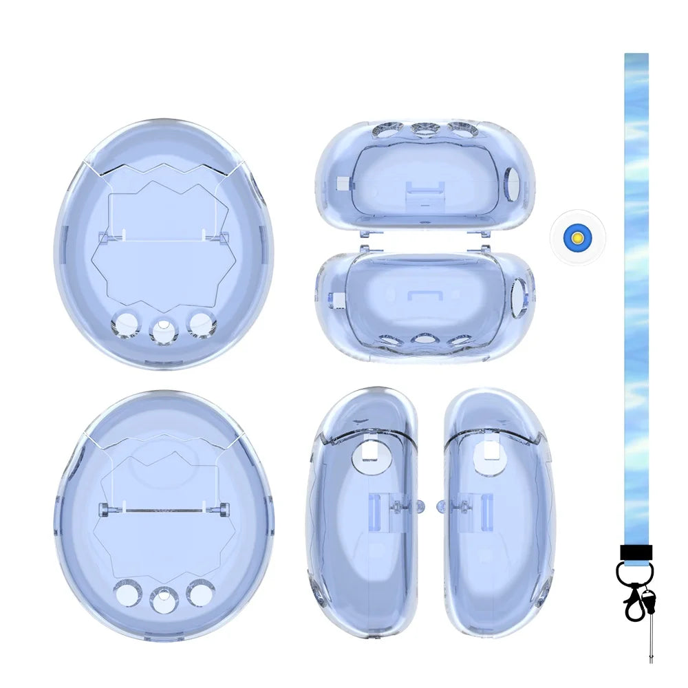 One-Piece Shell Design Protective Case For Tamagotchi Paradise Transparent Design With A Sleek And Elegant Appearance Peaceful Pleasures Health and Wellness clear light blue