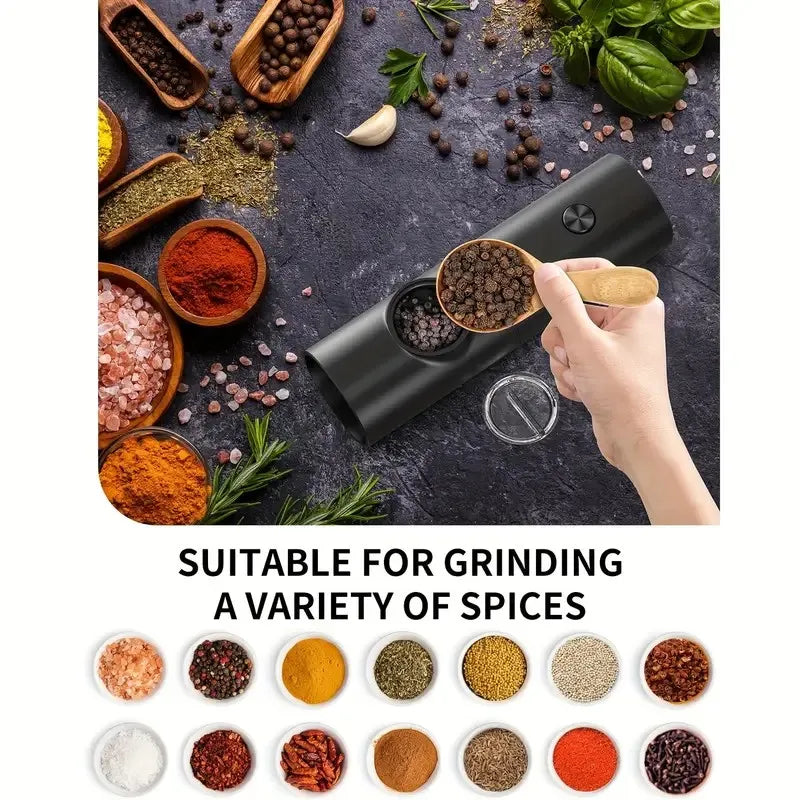 Option for 1 unit or 2 units, rechargeable electric salt and pepper grinder, top-fill automatic pepper grinder, adjustable coars Peaceful Pleasures Health and Wellness