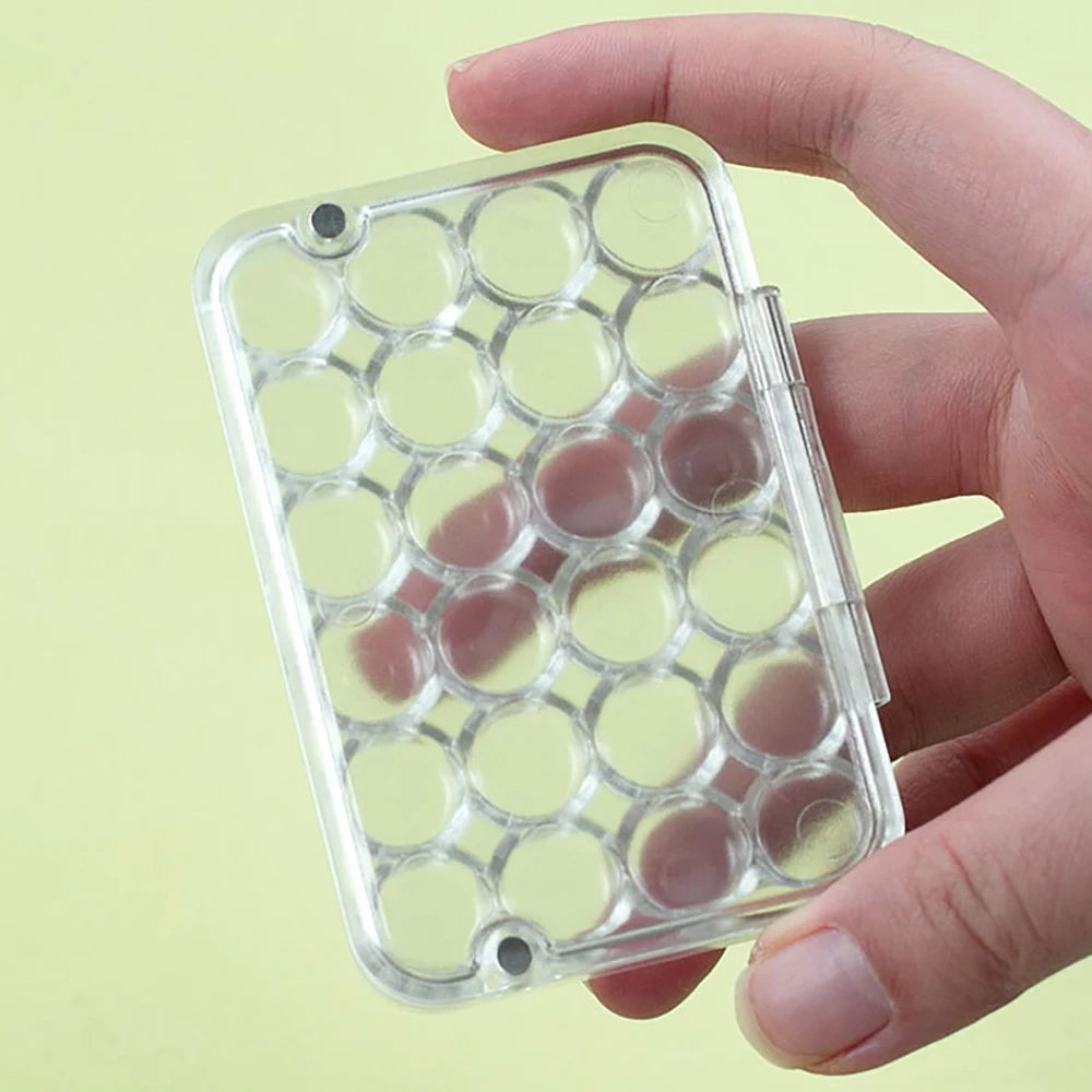 24 Grid Watercolor Pigment Packaging Box Portable Small Capacity