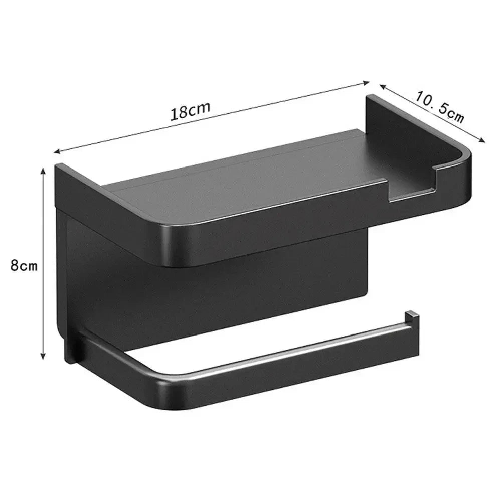 Wall Mounted Toilet Paper Holder with Storage Rack – Rustproof