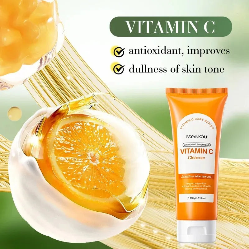 Vitamin C Foaming Facial Cleanser – Brighten & Deep Clean Facial Cleanser Peaceful Pleasures Health and Wellness