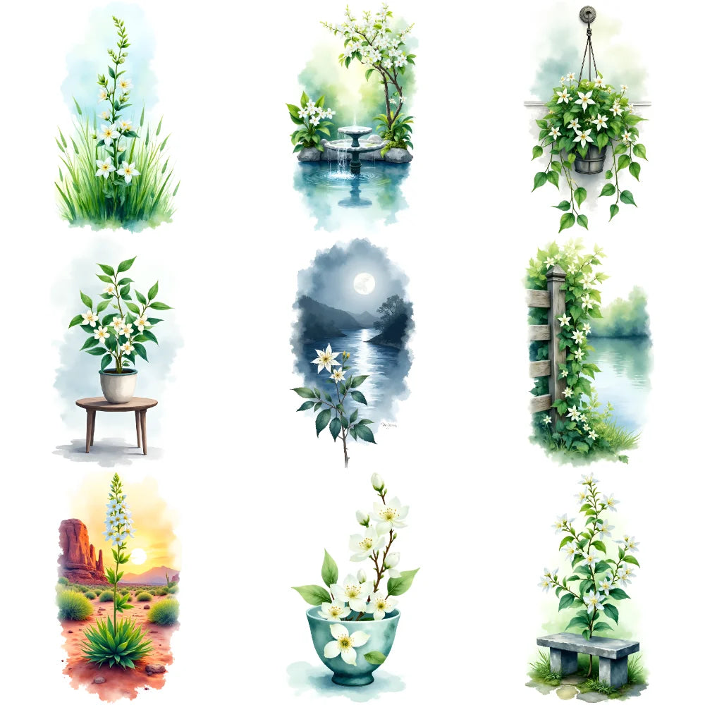 9-Pack Floral Temporary Tattoos – Waterproof Body Stickers