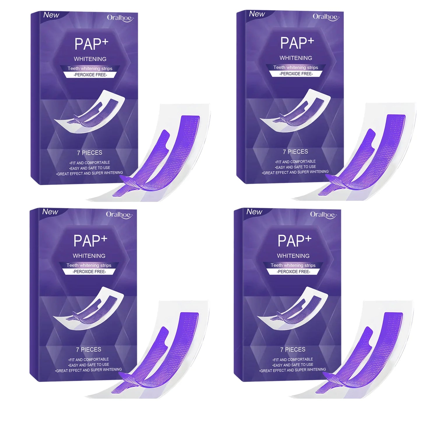 Oralhoe Purple Teeth Whitening Strips – 7pc Stain Removal