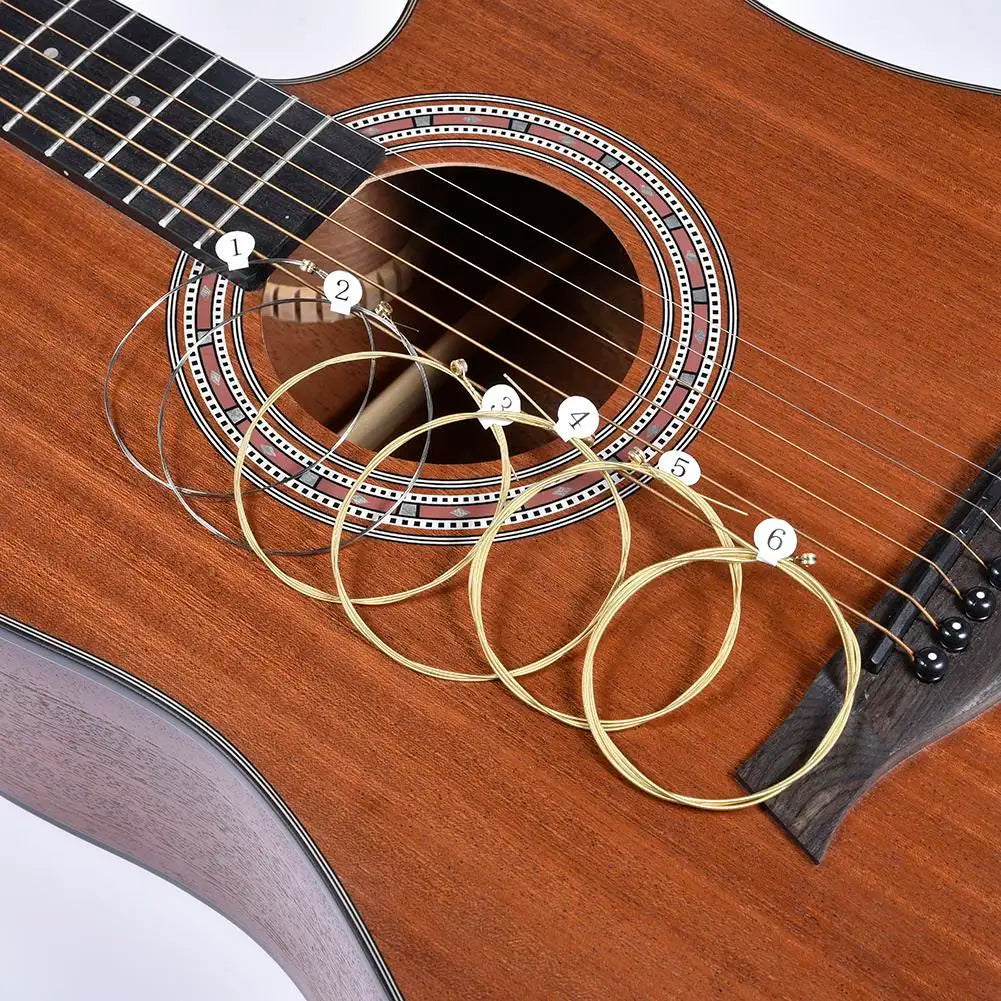 6-Pack Brass Acoustic Guitar Strings | Hexagonal Steel Core Acoustic Guitar Strings Peaceful Pleasures Health and Wellness
