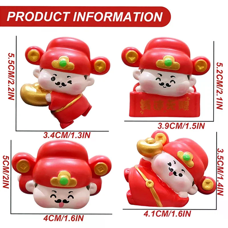 Mini Resin God of Wealth Figurine | Car & Desk Décor