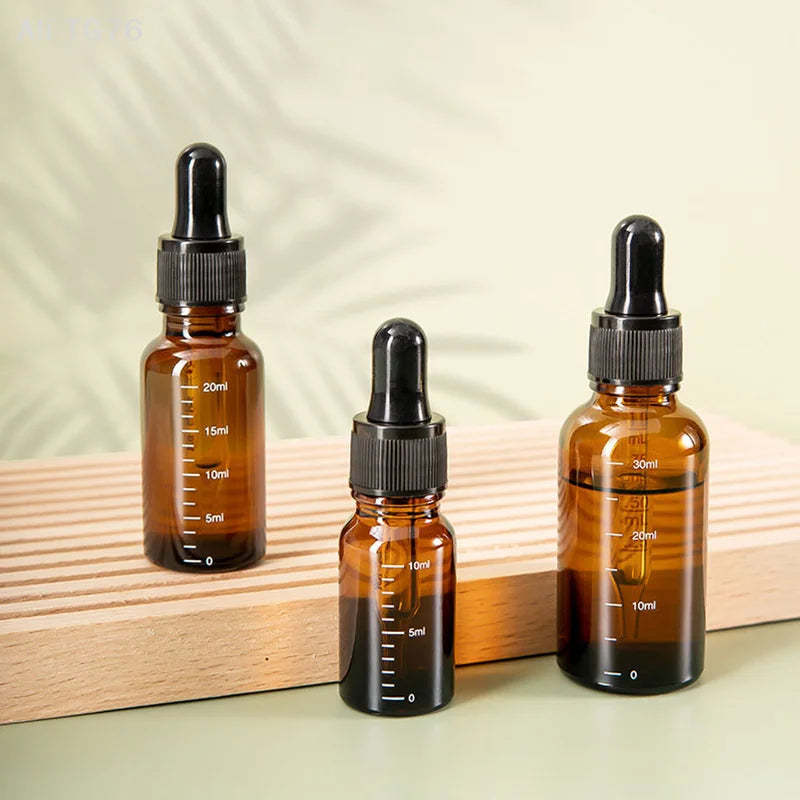Amber Glass Dropper Bottles 5ml–100ml | Refillable & Travel