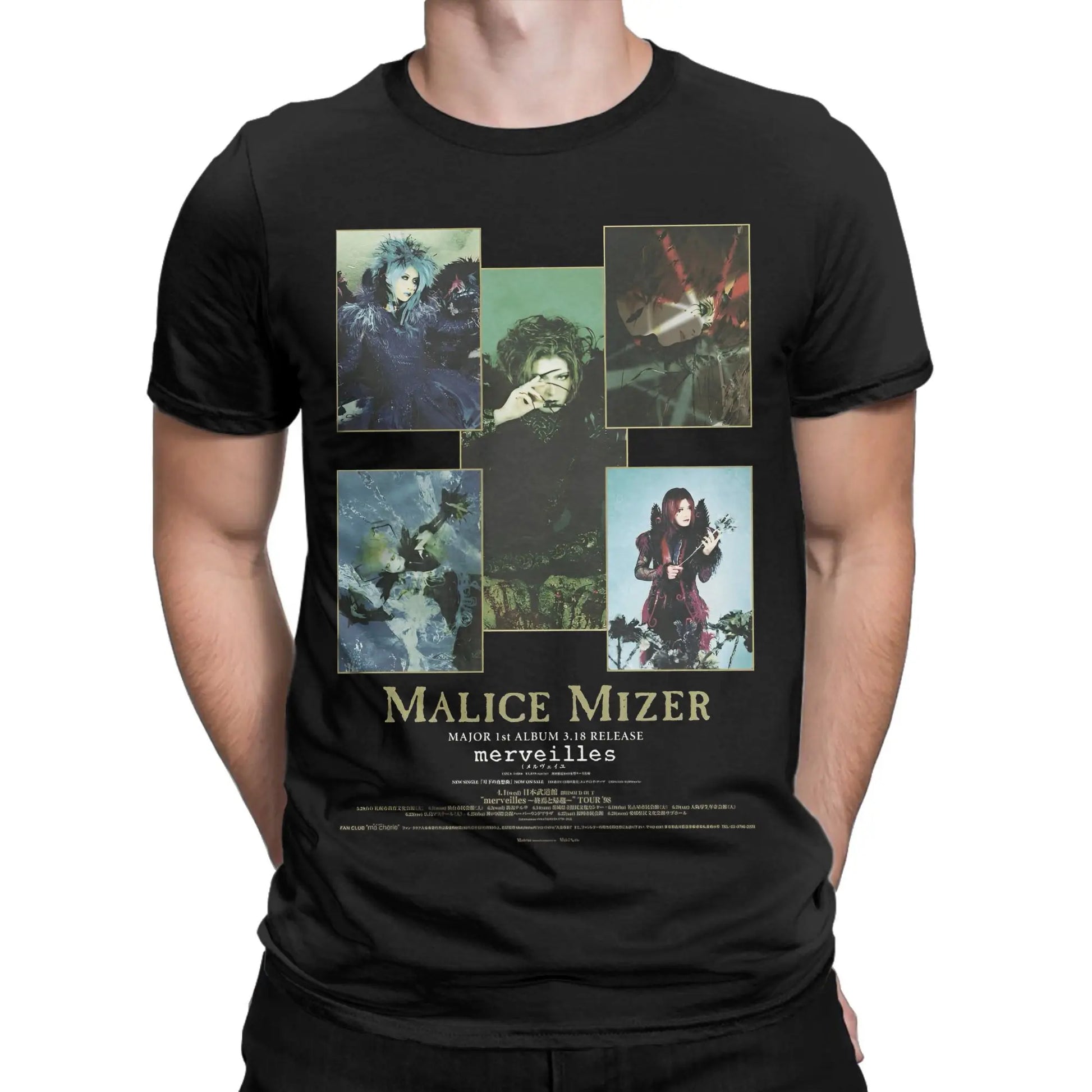 Malice Mizer T Shirt Men's 100% Cotton Funny T-Shirt Round Neck Rock Band Tees Short Sleeve Clothes Original Peaceful Pleasures Health and Wellness