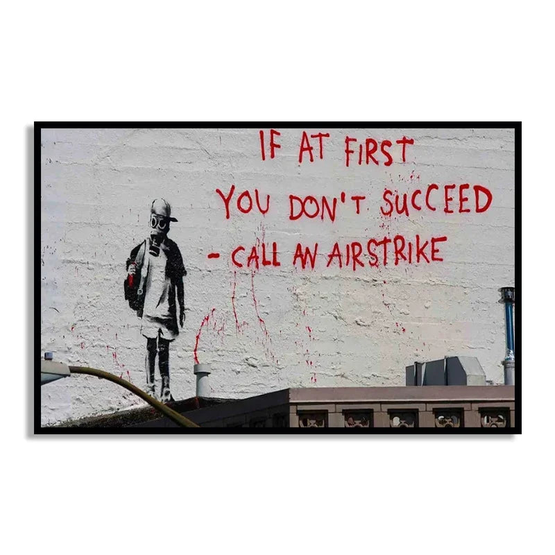 Graffiti Banksy Art Poster Banksy Image Series Printed Canvas Art Mural Used for Home Wall and Living Room Decoration, Framel Peaceful Pleasures Health and Wellness
