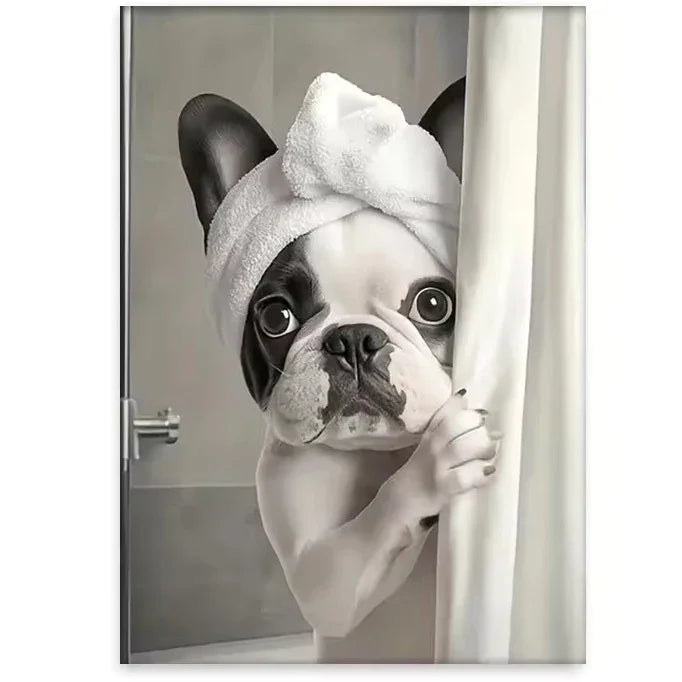 Funny Otter Toilet Paper Canvas Wall Art | Bathroom Poster