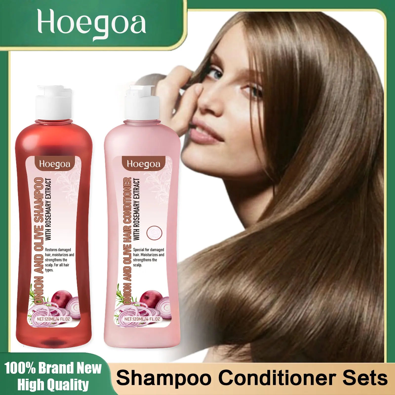 Rosemary Onion Shampoo and Conditioner Sets Anti Hair Loss Improve Rough Frizz Prevent Breakage Repair Damaged Hair Care Product Peaceful Pleasures Health and Wellness