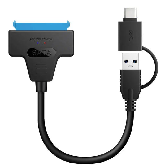 New 2 in 1 SATA to USB3.0/Type-C Adapter Cable Up To 6 Gbps High Speed Support 2.5 Inch External HDD SSD Hard Drive 22 Pin Sata Peaceful Pleasures Health and Wellness