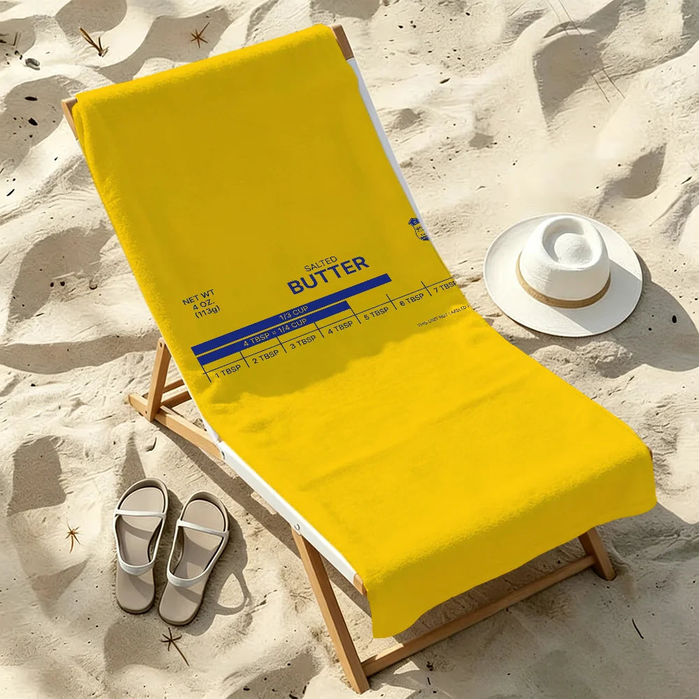 Salted Butter Funny Quick-Dry Beach Towel | Pool Travel Gym Funny Beach Towel Peaceful Pleasures Health and Wellness