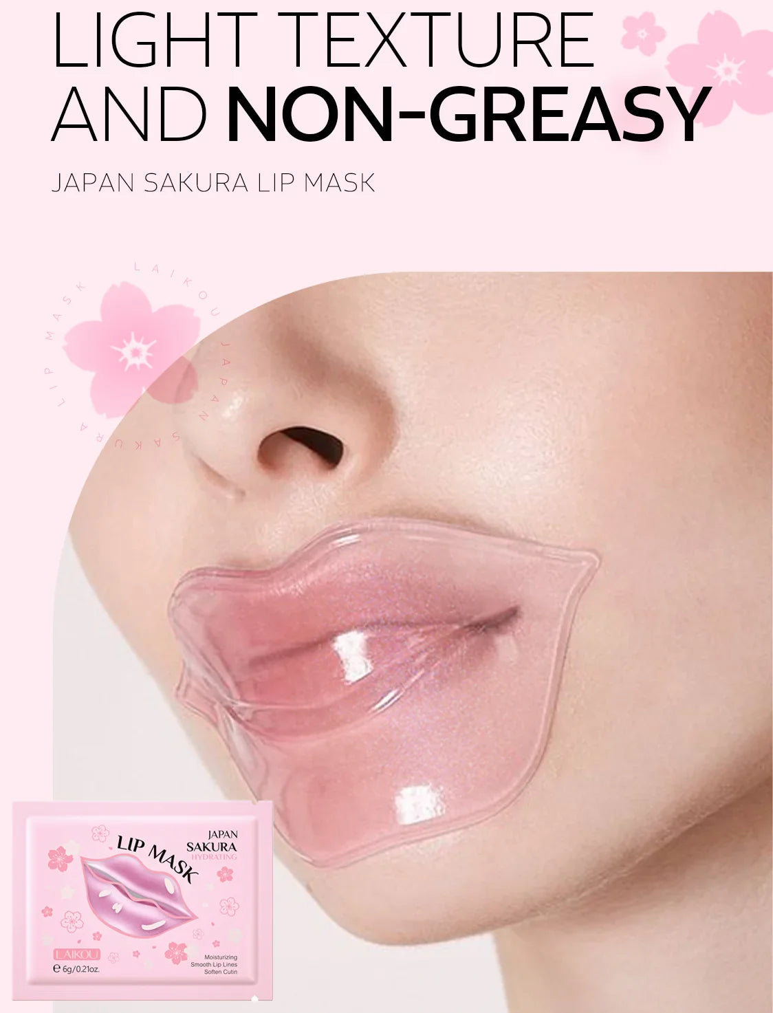 LAIKOU Cherry Blossom Lip Mask – Moisturizing & Anti-Wrinkle