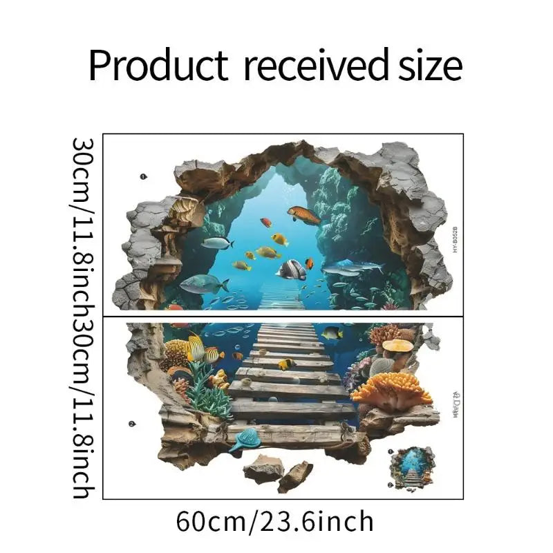 3D Underwater Wall Stickers – Kids Room & Living Room Décor
