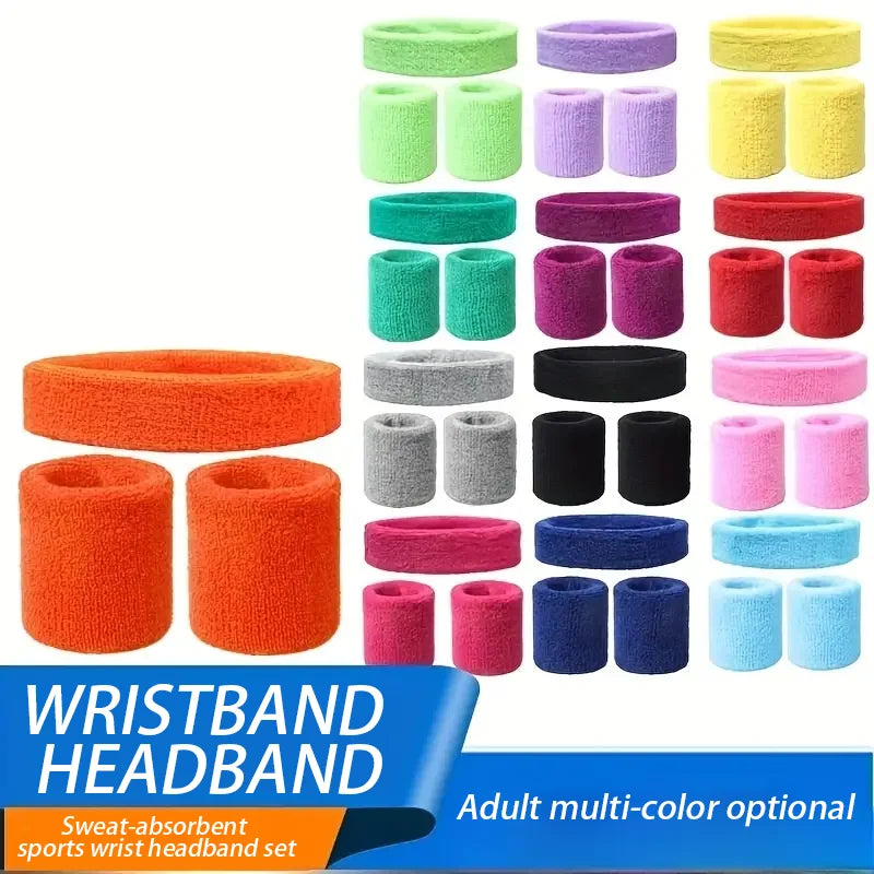 A Set Of Wristband Headband Headband Set For Sports,Sweat Absorbing,Basketball,Headband And Wrist Protection Peaceful Pleasures Health and Wellness