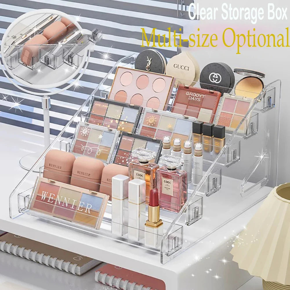 Clear Acrylic Makeup & Jewelry Organizer | Desktop Storage Box