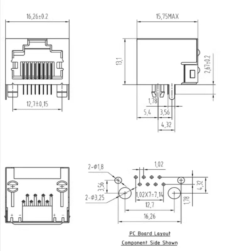 50 Pcs RJ45 8P8C 18*13mm Modular Network PCB Jack 8P LAN Adapter Connector Peaceful Pleasures Health and Wellness