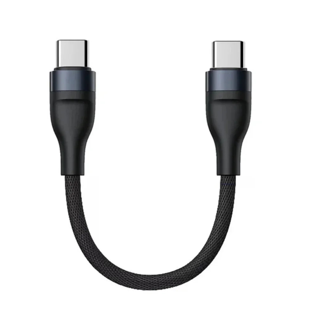 25cm USB-C to USB-C Fast Charging Cable | 6A PD Braided