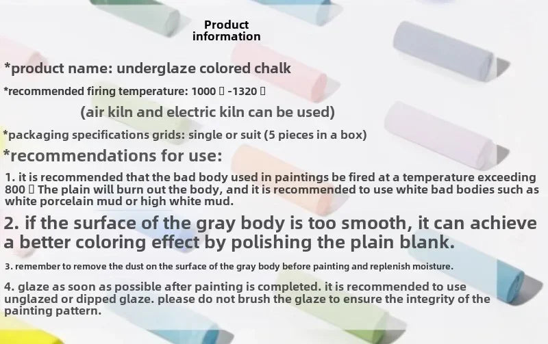 Medium-High Temperature Underglaze Ceramic Crayons - Premium Tools for Handmade Pottery & Ceramic Art Projects Peaceful Pleasures Health and Wellness