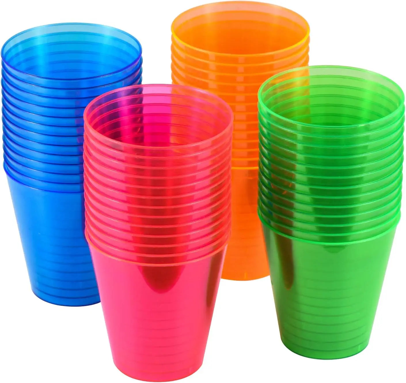 100Pcs Plastic Shot Glasses 2oz Disposable Clear Hard Plastic Cups(Multicolor) jello cups for party iridescent party supplies Peaceful Pleasures Health and Wellness