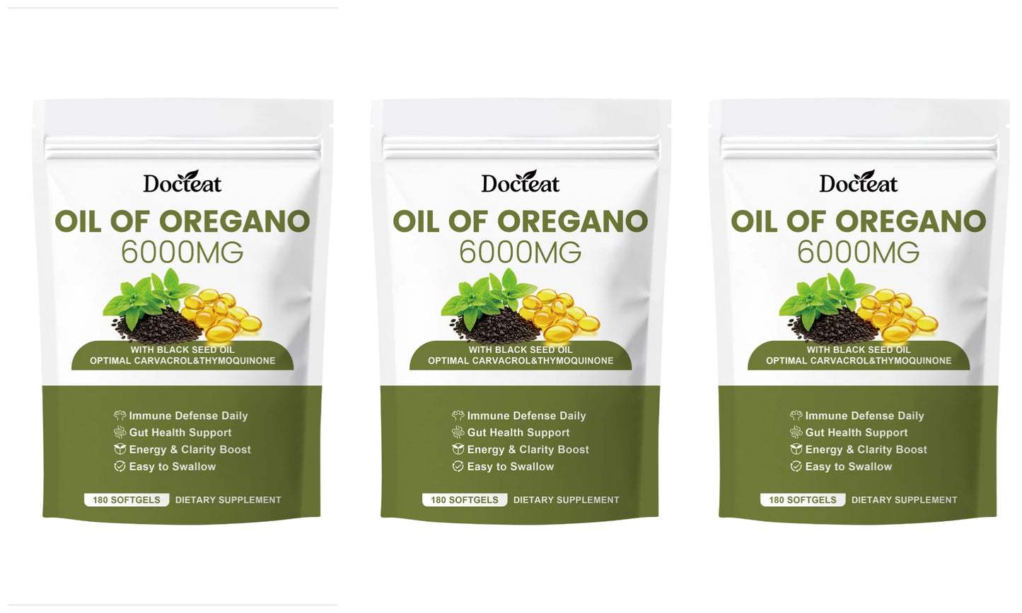 Oil of Oregano 6000mg + Black Seed Oil | 180 Softgels