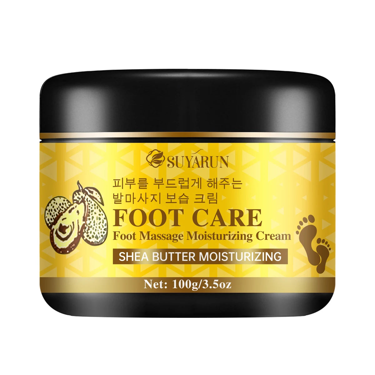 SUYARUN Oat & Witch Hazel Foot Cream - Moisturizing, Soothing, Cracked Heel Repair, Intensive Hydration for Dry Feet. Peaceful Pleasures Health and Wellness 100g
