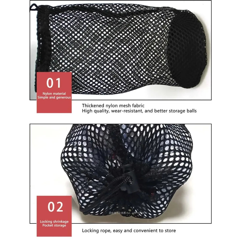 Nylon Mesh Golf Ball Drawstring Bag – 12/24/48 Ball Pouch