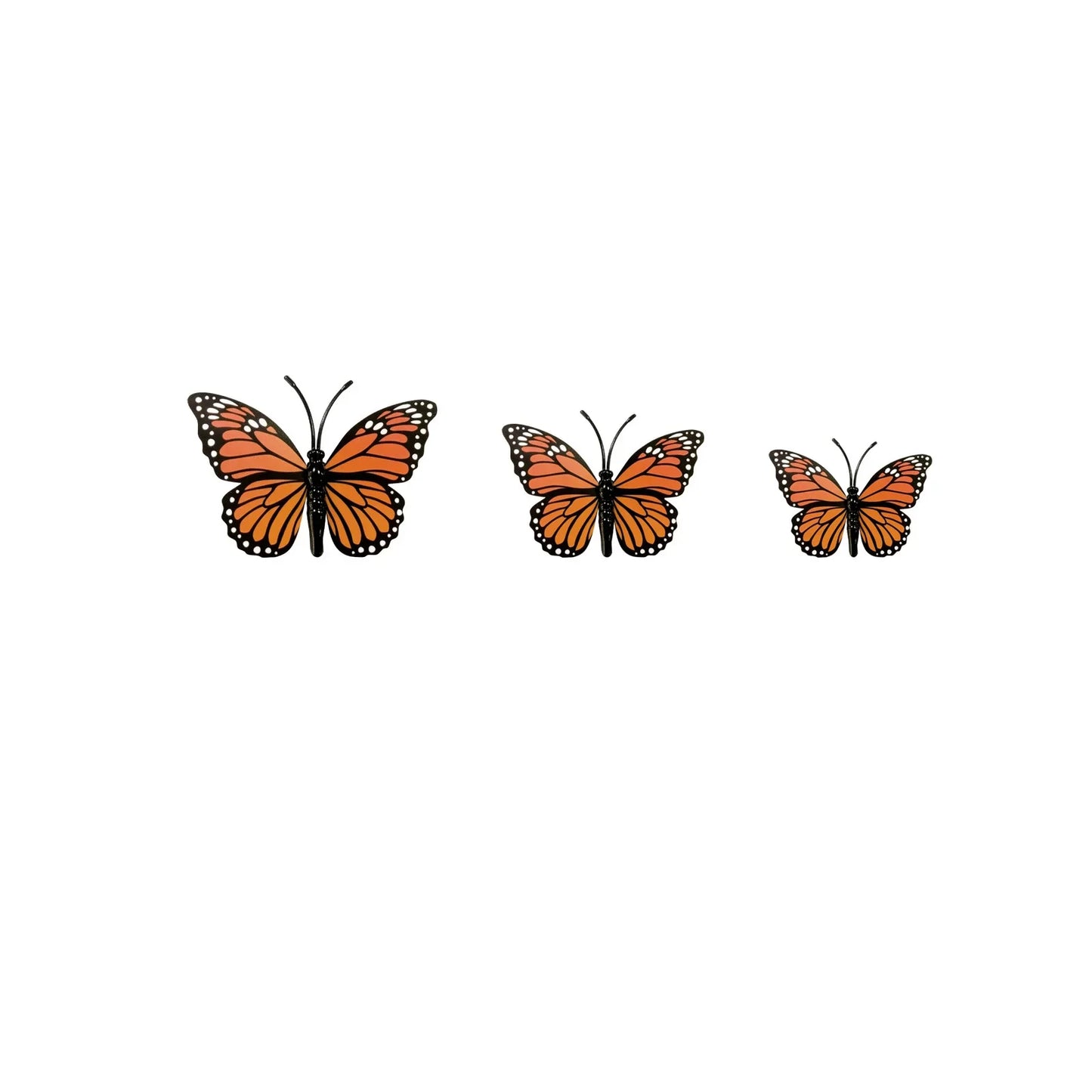 12-Pack 3D Butterfly Wall Stickers – Orange & Black Decals