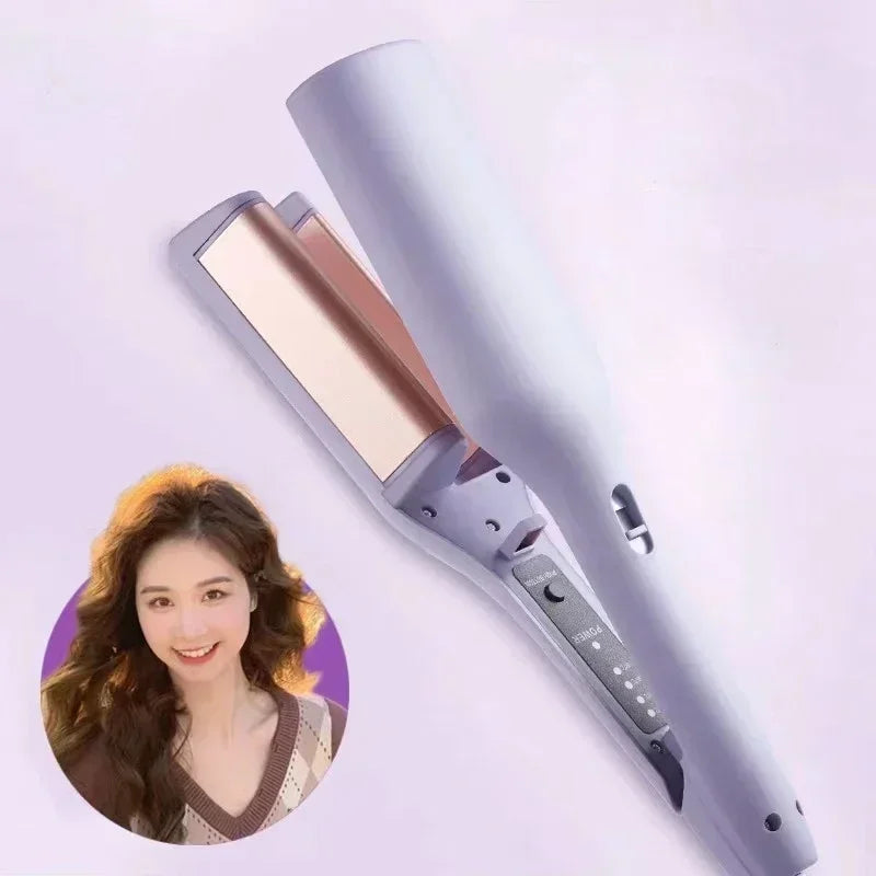 32MM Electric Curling Iron Automatic Lambswool Curling Tool Long Lasting Styling French Styling Rotating Anti-Flame Design Peaceful Pleasures Health and Wellness Purple EU