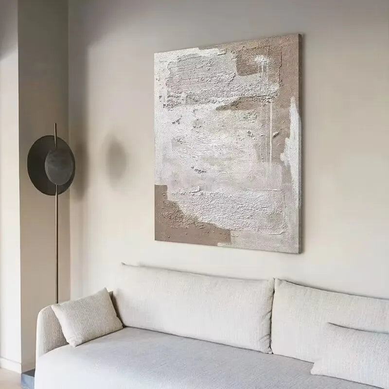 Nordic Modern Abstract Pure Hand Drawn Oil Painting, 3D Texture Hanging Painting, Simplicity, Living Room, Bedroom, Dining Room Peaceful Pleasures Health and Wellness