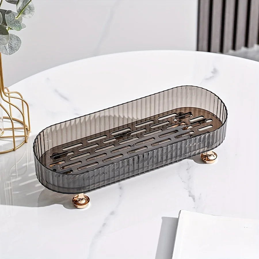 Acrylic Bathroom Vanity Tray – Makeup & Skincare Organizer for Dresser & Countertop