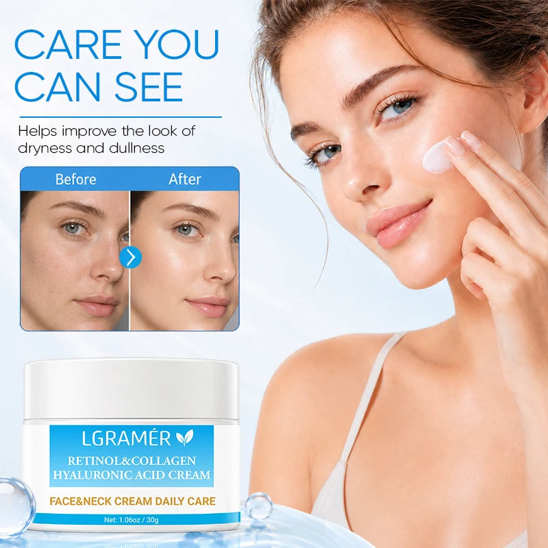 Retinol Face Cream Lifting Firming Soothing Repair Damaged Skin,Deep Collagen Nourishing Rejuvenation Improve Dullness Shrink Po Peaceful Pleasures Health and Wellness