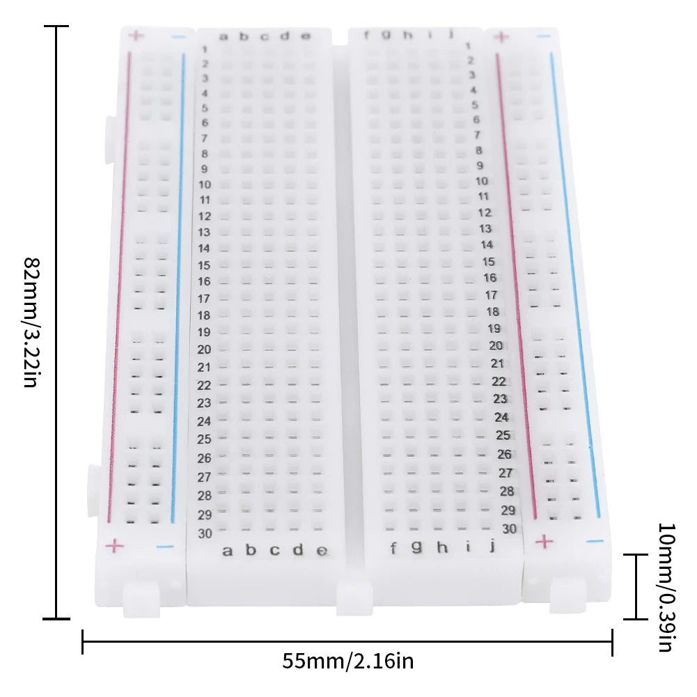 400 Tie Points Solderless PCB Breadboard Spliceable Universal Test Protoboard DIY Mini Bread Board for Bus Test Circuit Board Peaceful Pleasures Health and Wellness