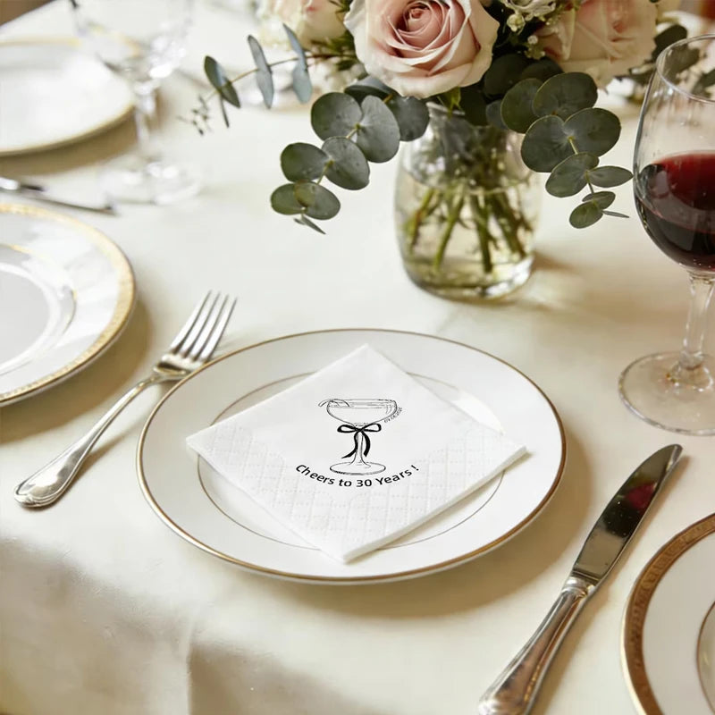 Cheers to 30 Years Paper Napkins | 30th Birthday Party Decor