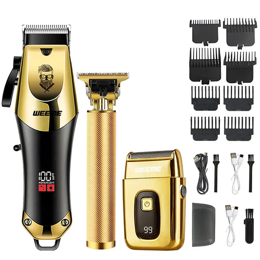 T9 Vintage Men's Hair Clipper & Beard Trimmer Kit | Rechargeable Hair Clipper Trimmer Kit Peaceful Pleasures Health and Wellness