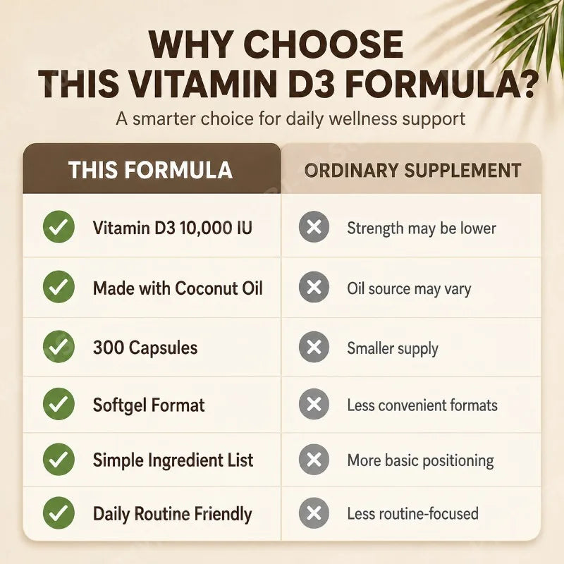 Googeer Vitamin D3 2000 IU Softgels with Coconut Oil – 300ct