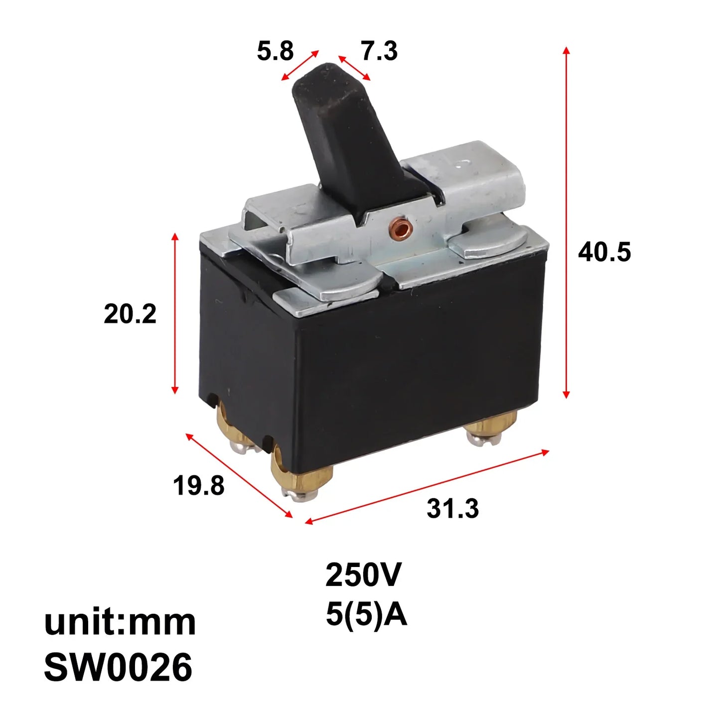 AC250V 5A Push Button Switch for Angle Grinder & Power Tools