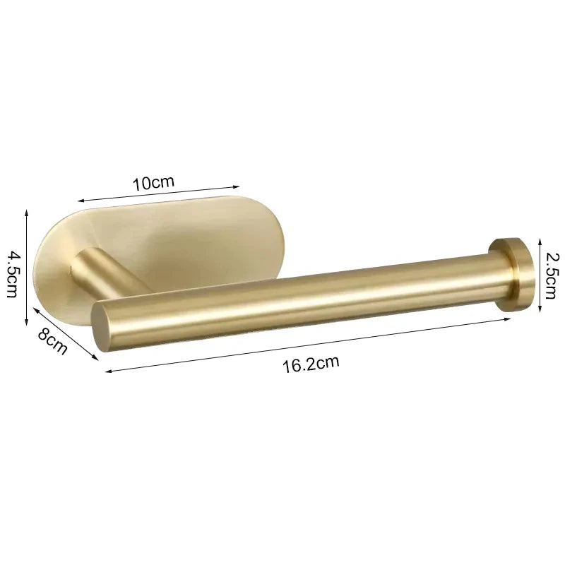Adhesive Toilet Roll Holder | 304 Stainless Steel, No Drill