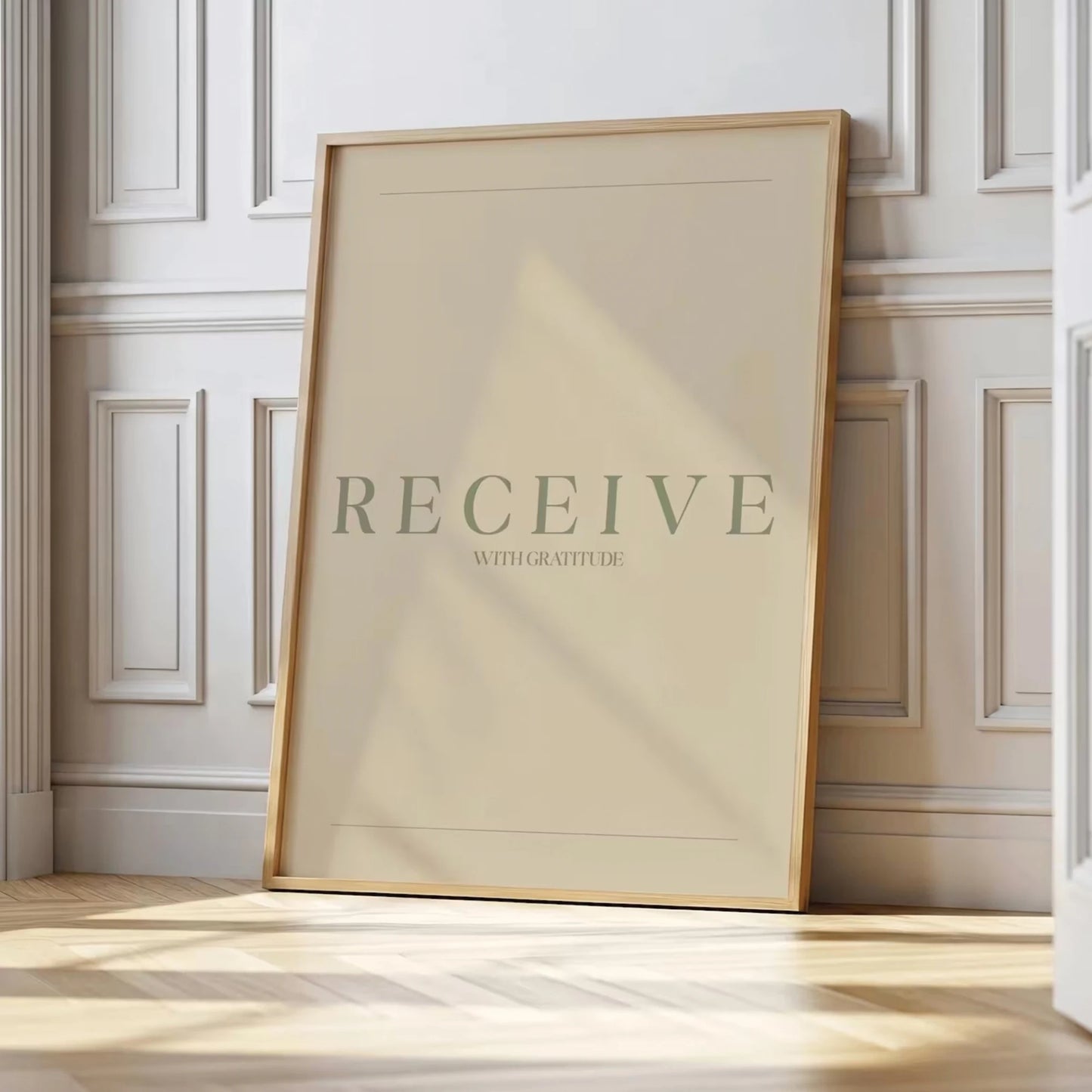 Pray Believe Receive Sage Green Scripture Canvas Wall Art