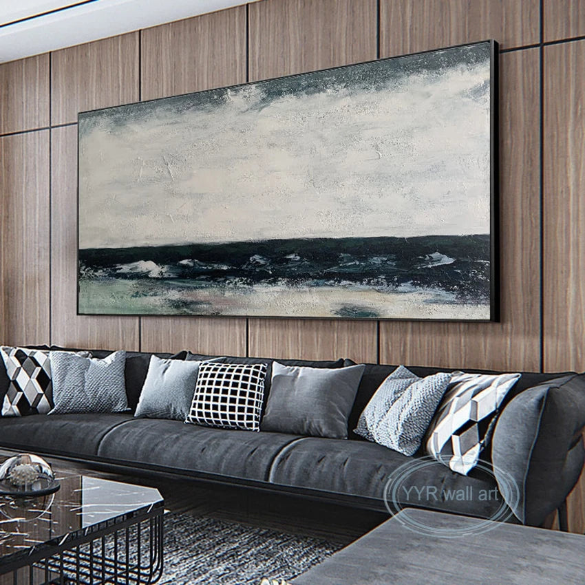 Nordic Abstract Hand-Painted Canvas Wall Art | Frameless Oil Canvas Wall Painting Peaceful Pleasures Health and Wellness