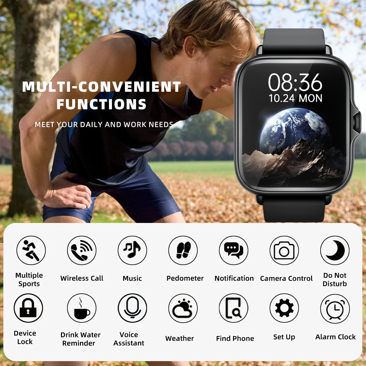 DESERTCAT 1.83" Smart Watch – Call, Sleep & Fitness Tracker