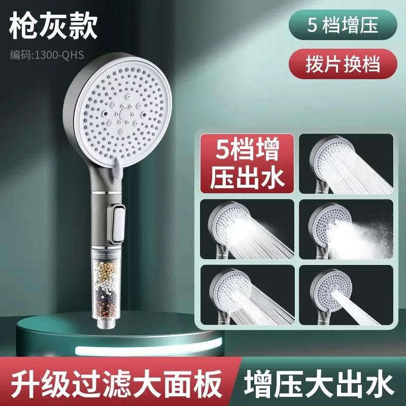 5-Mode Handheld Shower Head | Filter Beads & Pressure Boost
