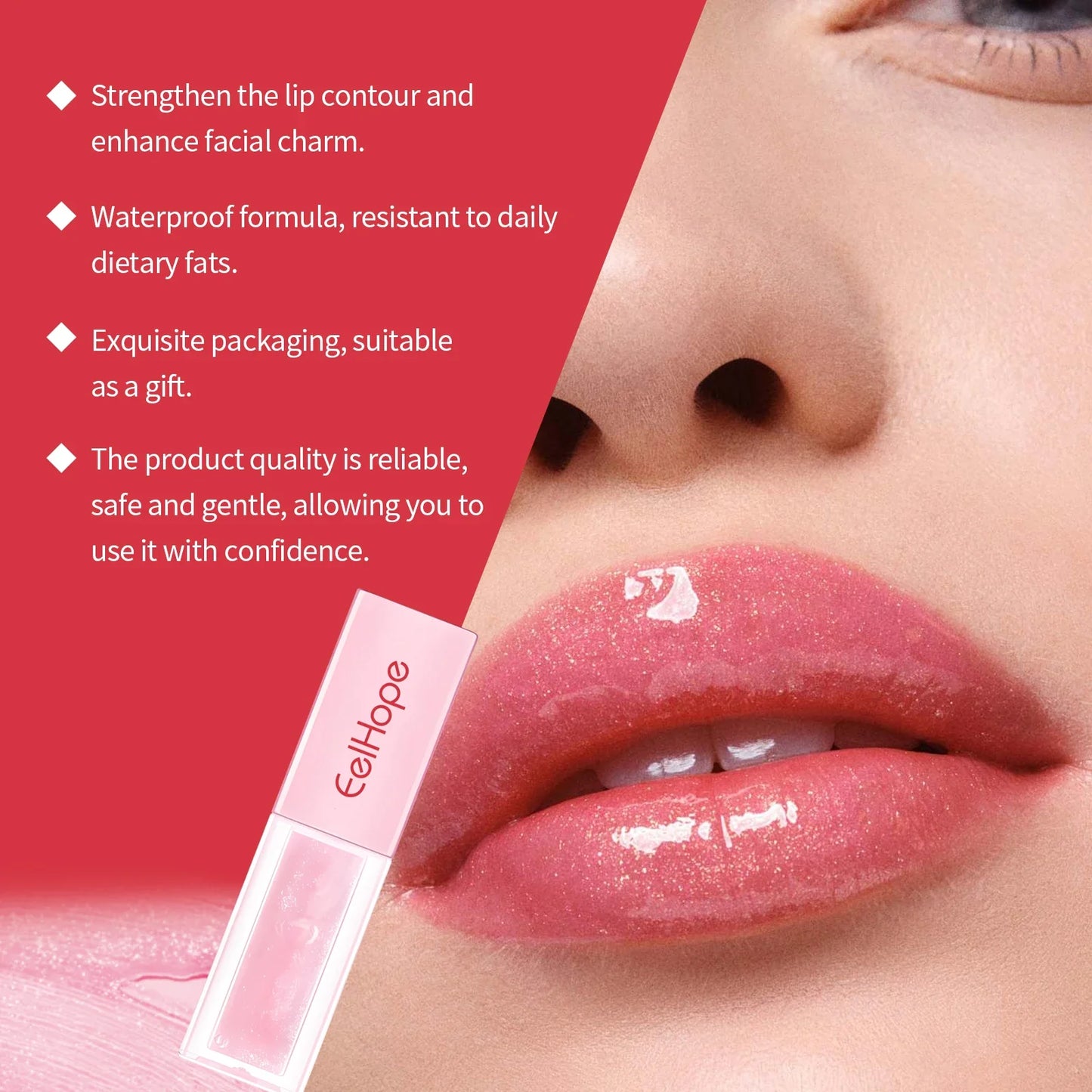 Eelhope Tinted Lip Oil – High-Shine Hydrating Non-Sticky Gloss