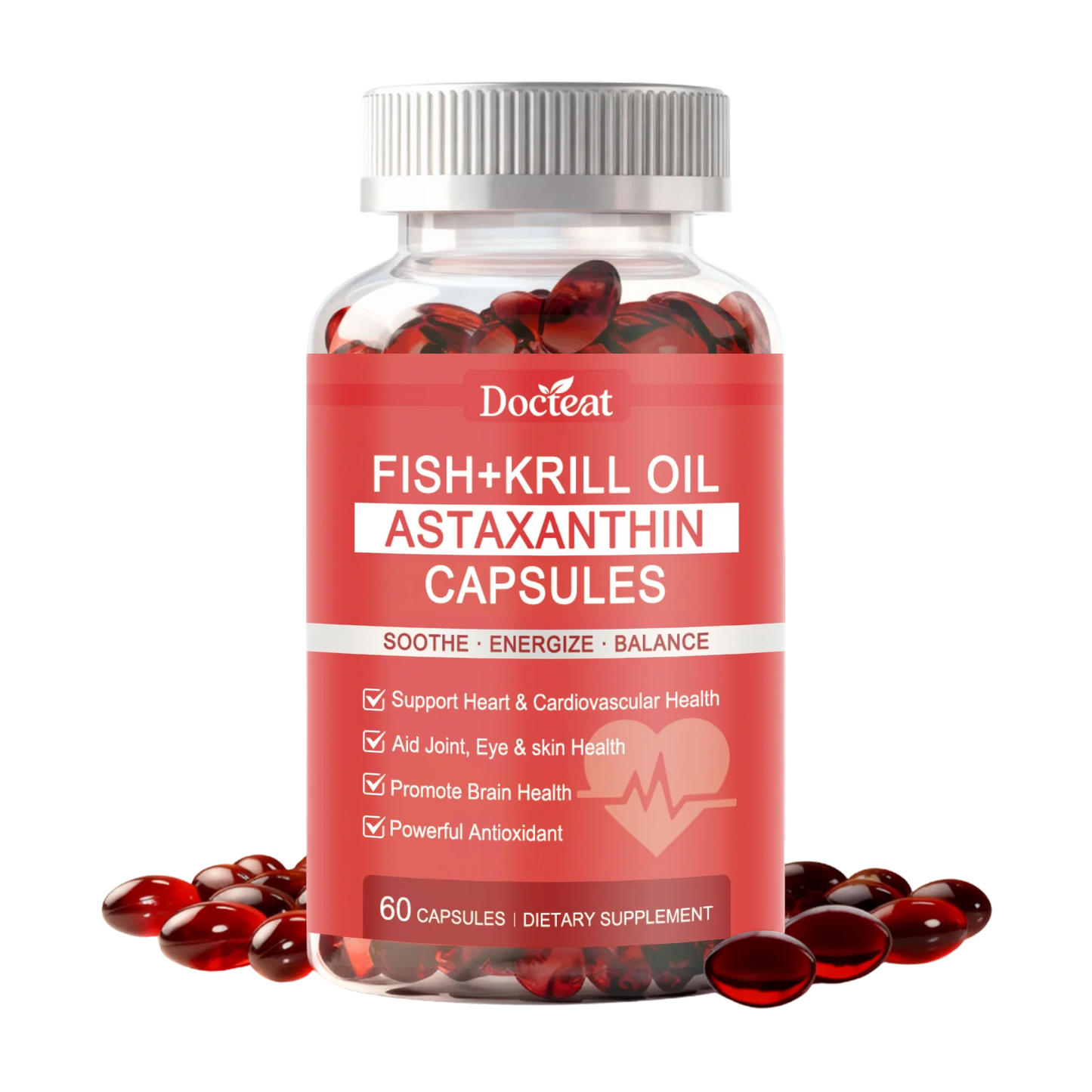 Krill Oil with Astaxanthin & Marine Omega-3 | 60 Softgels