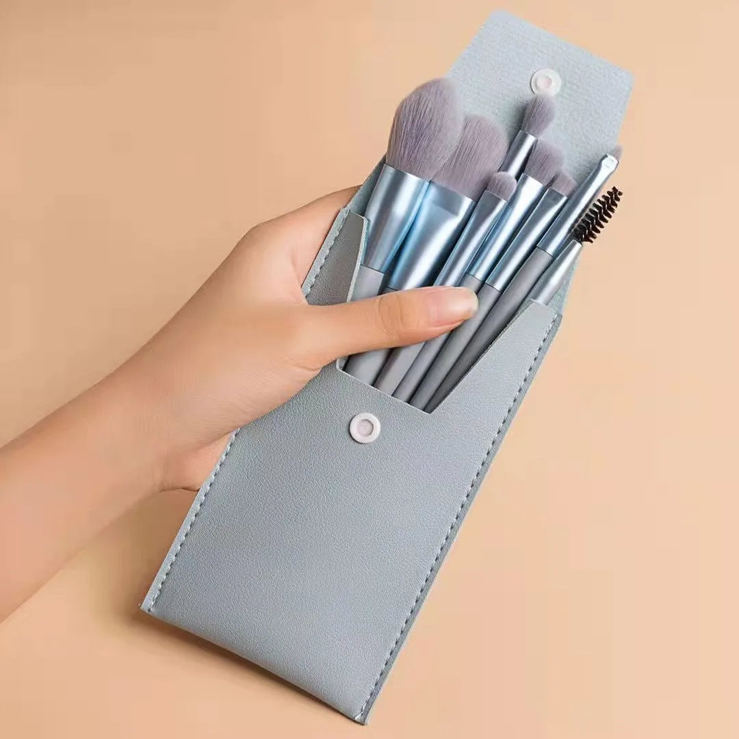 8-Piece Mini Macaron Soft Makeup Brush Set | Beginner Kit