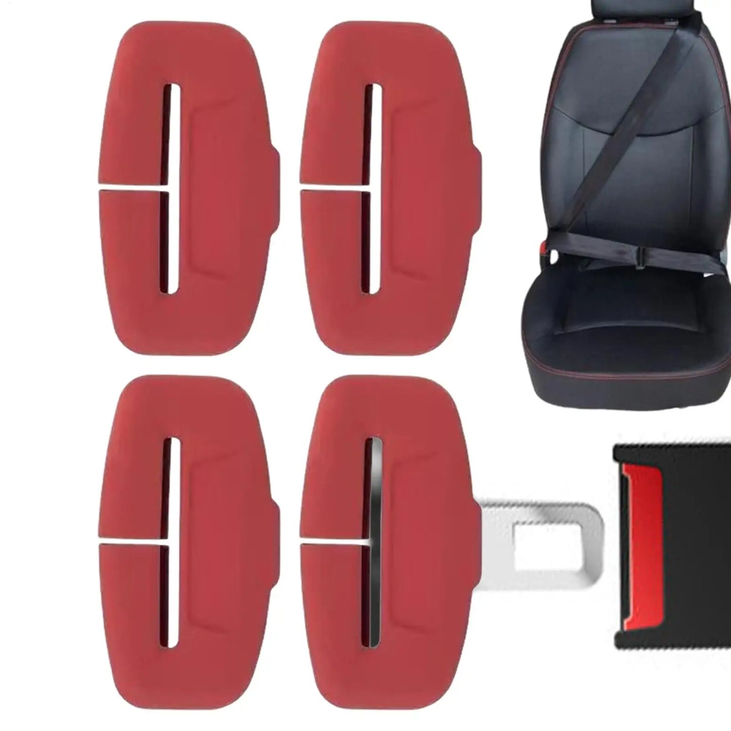 Silicone Seat Belt Buckle Covers – Anti-Scratch 4-Pack