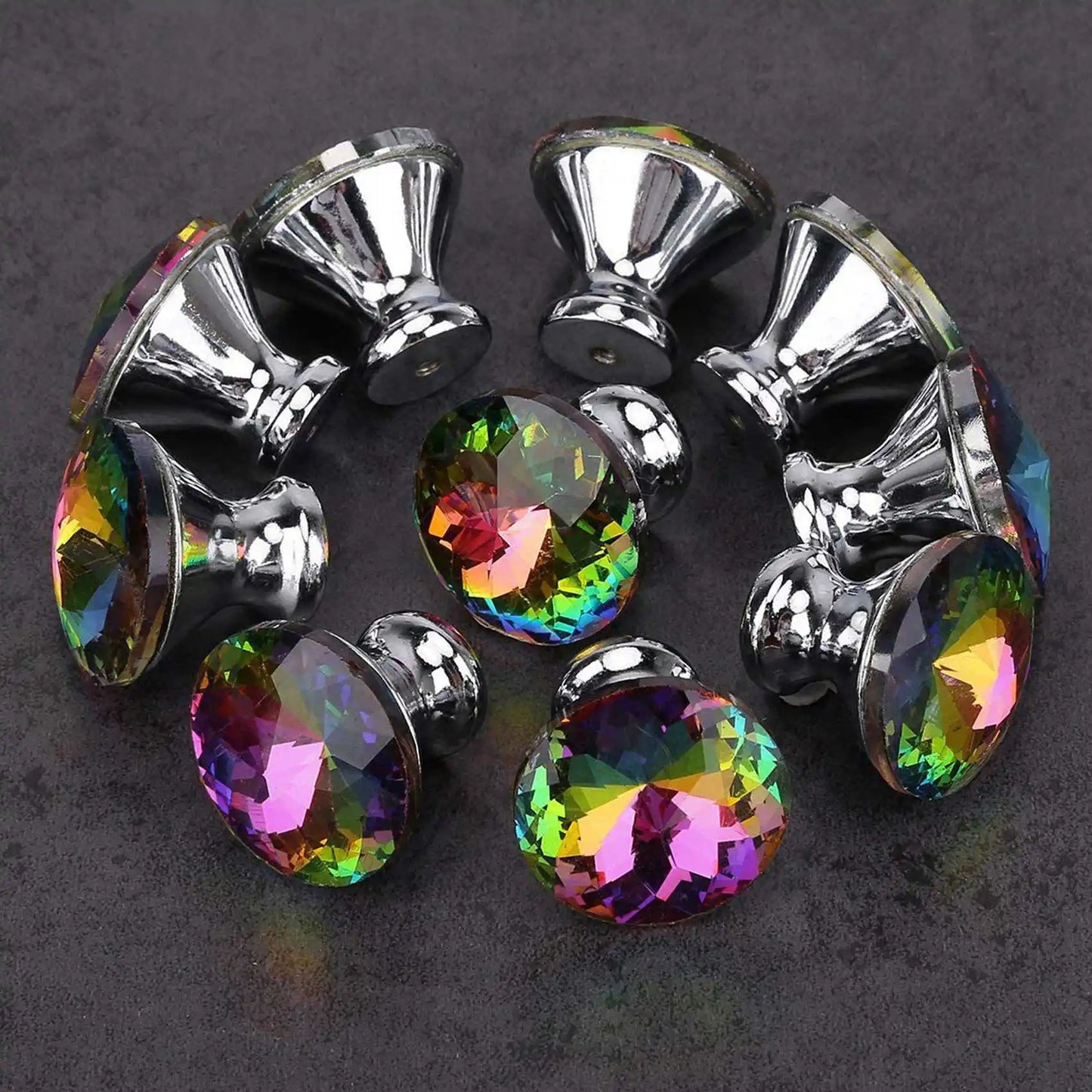 30mm Colorful Crystal Glass Cabinet Knobs – Set of 20 Pulls