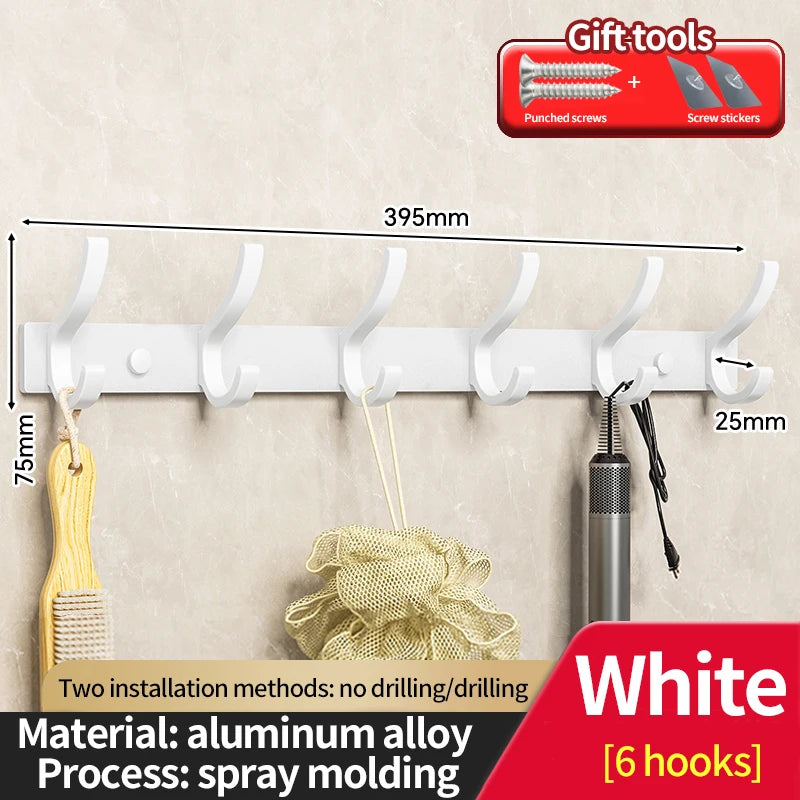 No-Drill 6-Hook Wall Hanger | Coat & Clothes Organizer