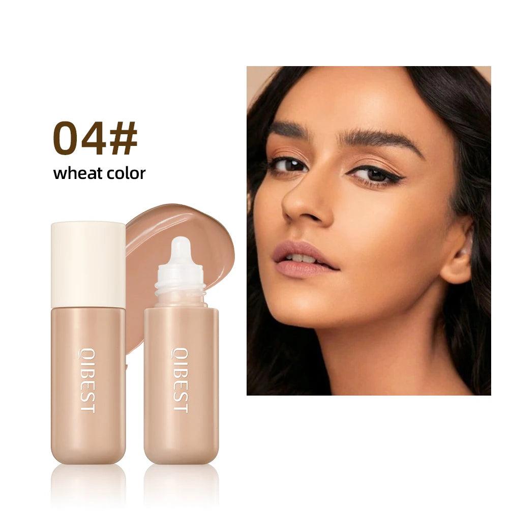 QIBEST Liquid Foundation Long-Lasting Waterproof Face Base Cream High Coverage Contour Concealer Moisturizing Makeup For Face Peaceful Pleasures Health and Wellness 04